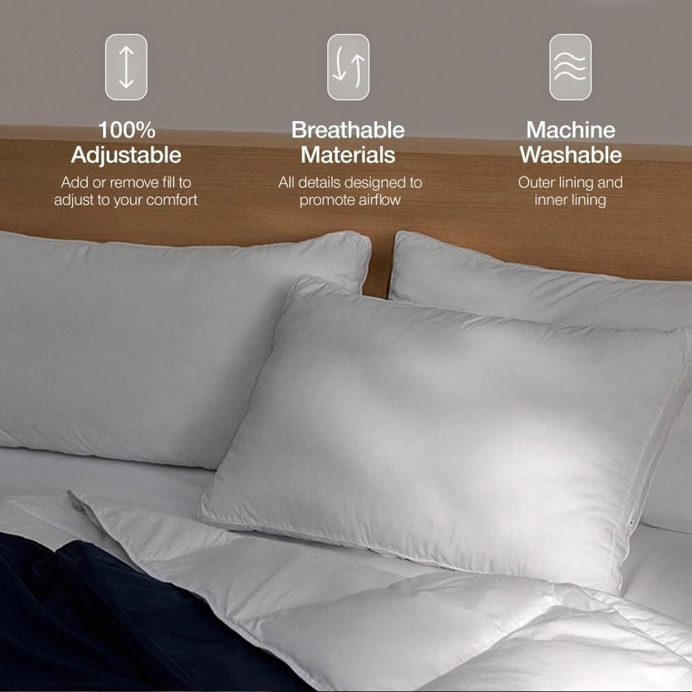 Coop Home Goods Essence Down Alternative Pillow Set of 2, King Size, Best Pillow - Picture 2 of 6